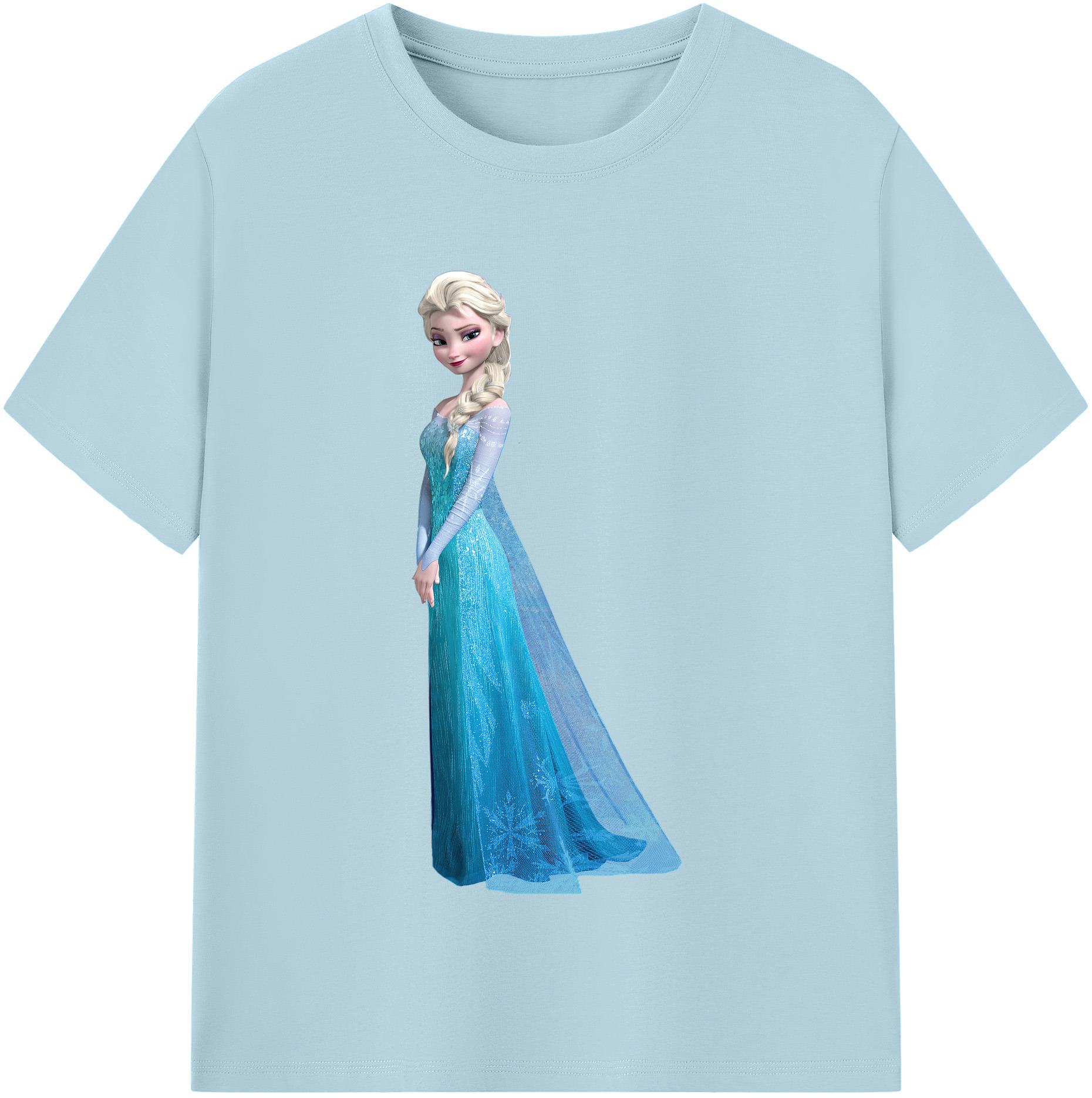 （画像用） アナと雪の女王 アンナ エルサ Frozen Anna Elsa 綿100％半袖Tシャツ（フロントプリント）